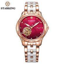 Load image into Gallery viewer, STARKING 34mm Automatic Watch Rose Gold Steel Case Vogue Dress Watches Skeleton Transparent Watch Women Mechanical Wristwatches