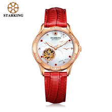 Load image into Gallery viewer, STARKING 34mm Automatic Watch Rose Gold Steel Case Vogue Dress Watches Skeleton Transparent Watch Women Mechanical Wristwatches
