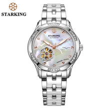 Load image into Gallery viewer, STARKING 34mm Automatic Watch Rose Gold Steel Case Vogue Dress Watches Skeleton Transparent Watch Women Mechanical Wristwatches